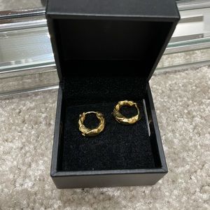 Gold textured Hoop Earrings